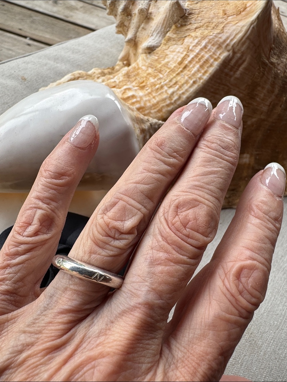 Chanel Sterling Silver Round Open Ring - size 7 Classic - Picture 5 of 6
